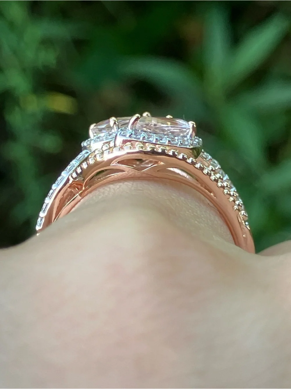 Genuine Morganite Ring Size 8